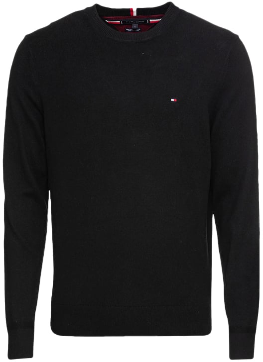 Tommy Hilfiger Pima Org Ctn Cashmere Crew Neck Zwart