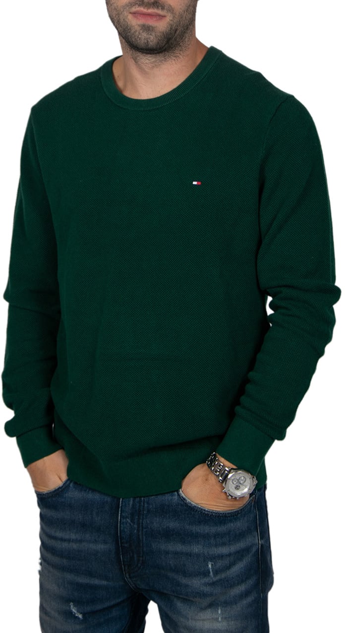 Tommy Hilfiger Essential Structure Crew Neck Groen