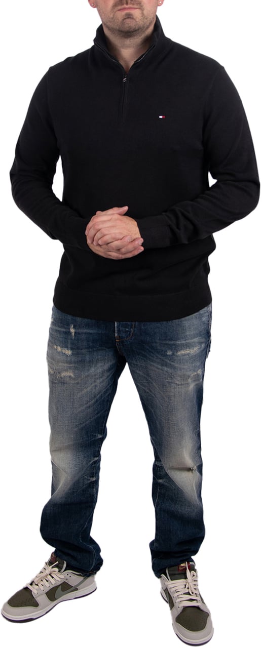 Tommy Hilfiger Tommy Hilfiger Essential Cotton Zip Mock Zwart