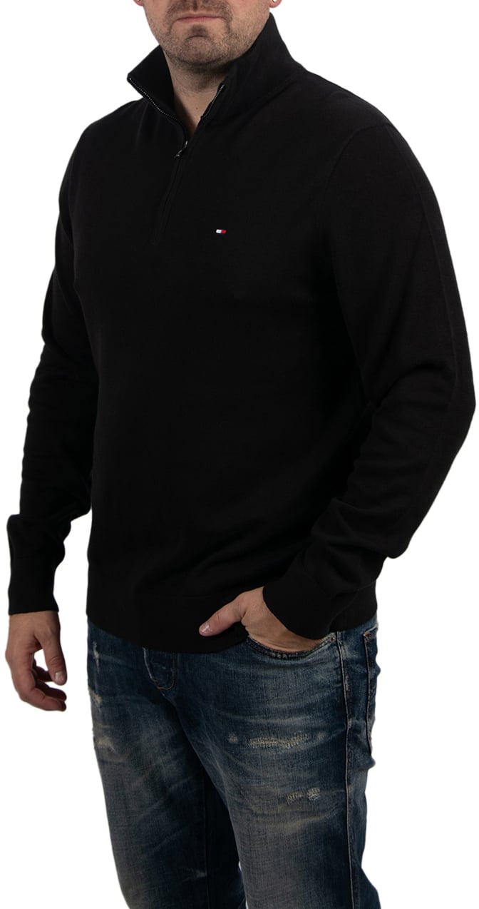 Tommy Hilfiger Tommy Hilfiger Essential Cotton Zip Mock Zwart