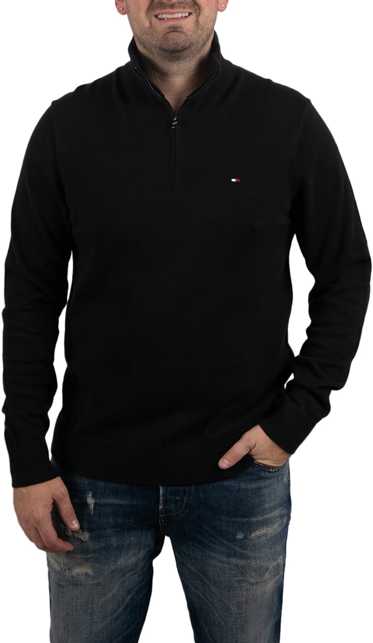 Tommy Hilfiger Tommy Hilfiger Essential Cotton Zip Mock Zwart
