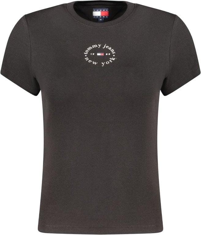 Tommy Hilfiger Black Cotton Women's T-Shirt Zwart