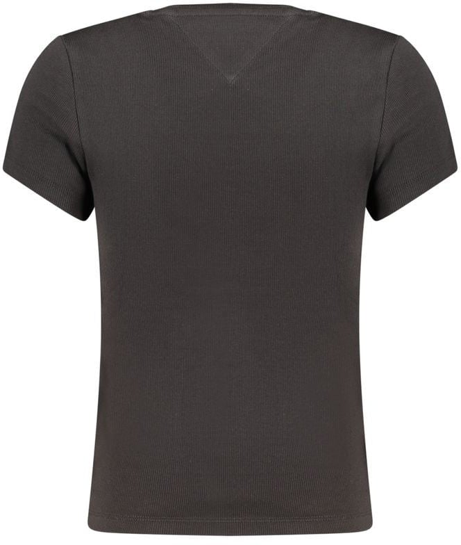 Tommy Hilfiger Black Cotton Women's T-Shirt Zwart