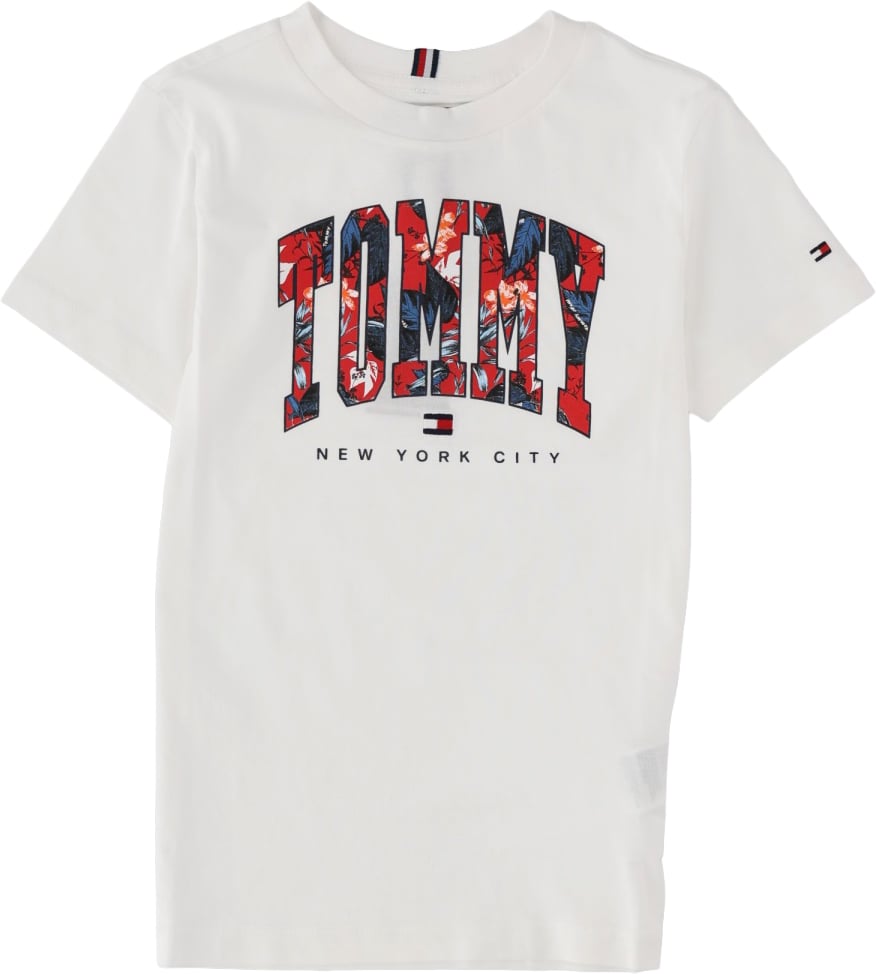 Tommy Hilfiger TROPICAL VARSITY TEE S/S Wit