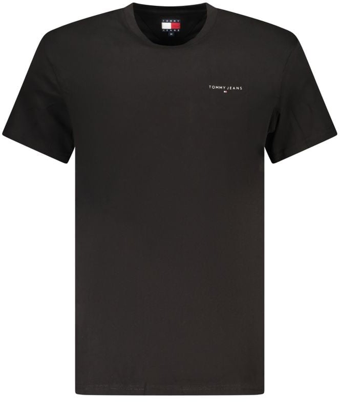 Tommy Hilfiger Black Cotton Men's T-Shirt Zwart