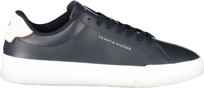 Tommy Hilfiger Blue Leather Men Sneaker Blauw
