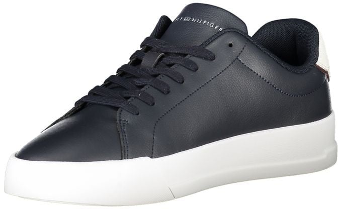 Tommy Hilfiger Blue Leather Men Sneaker Blauw