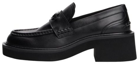 Tommy Hilfiger Jeans Black Leather High Heel Pumps Zwart