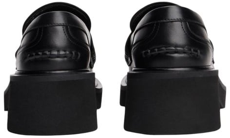 Tommy Hilfiger Jeans Black Leather High Heel Pumps Zwart