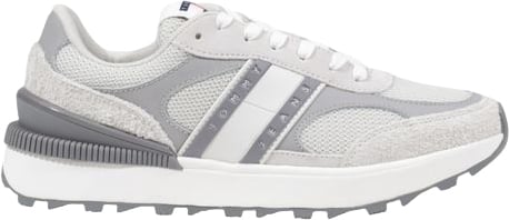 Tommy Hilfiger Jeans Gray Suede Leather Athletic Sneakers Grijs