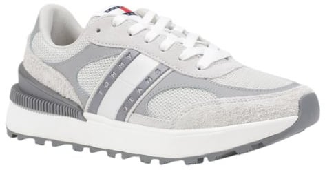 Tommy Hilfiger Jeans Gray Suede Leather Athletic Sneakers Grijs