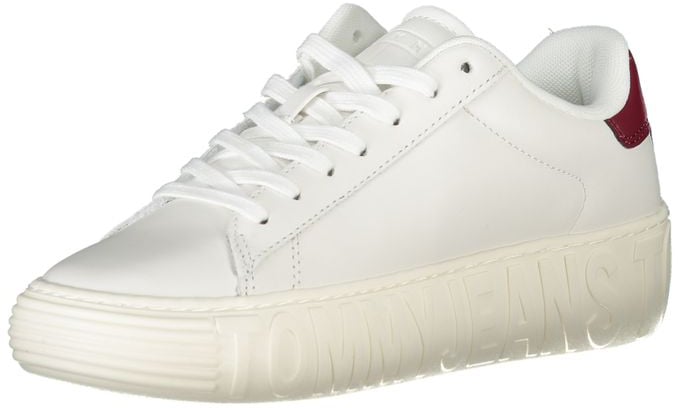 Tommy Hilfiger White Leather Women Sneaker Wit