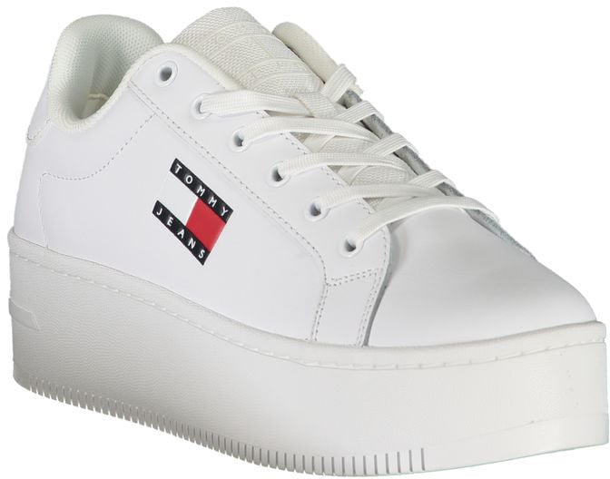 Tommy Hilfiger White Leather Women Sneaker Wit