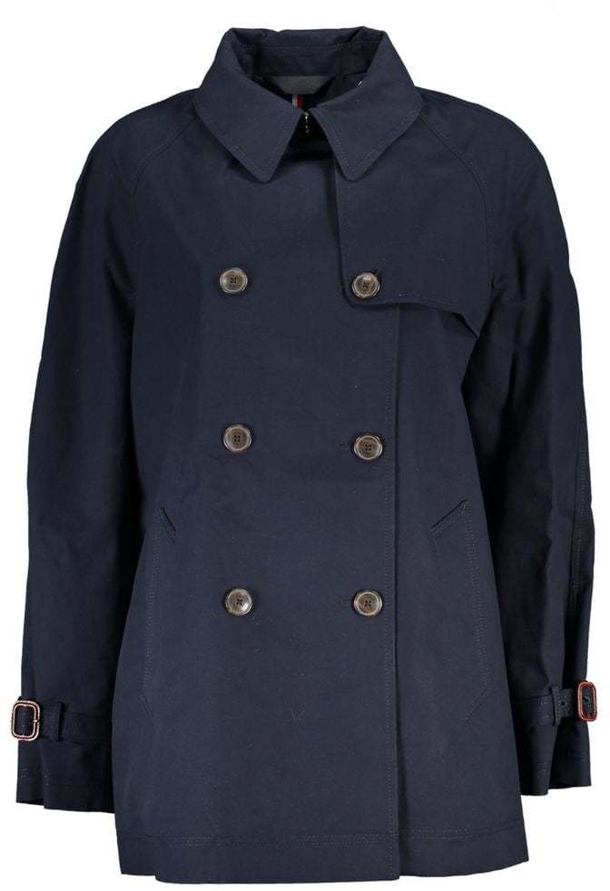 Tommy Hilfiger Tommy Hilfiger Blue Cotton Women's Trench Coat Blauw