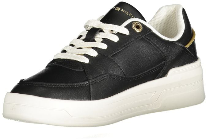 Tommy Hilfiger Black Polyurethane Women Sneaker Zwart