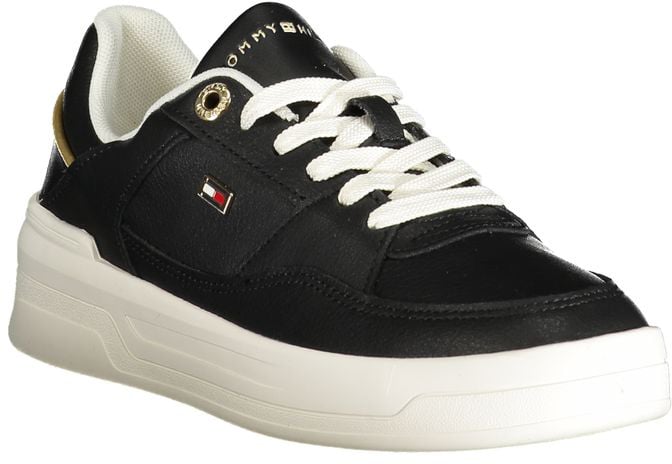 Tommy Hilfiger Black Polyurethane Women Sneaker Zwart