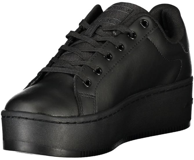 Tommy Hilfiger Black Polyurethane Women's Sneaker Zwart