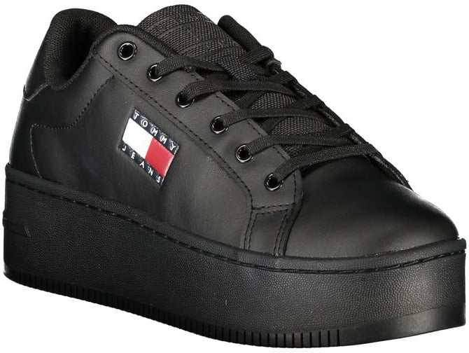 Tommy Hilfiger Black Polyurethane Women's Sneaker Zwart