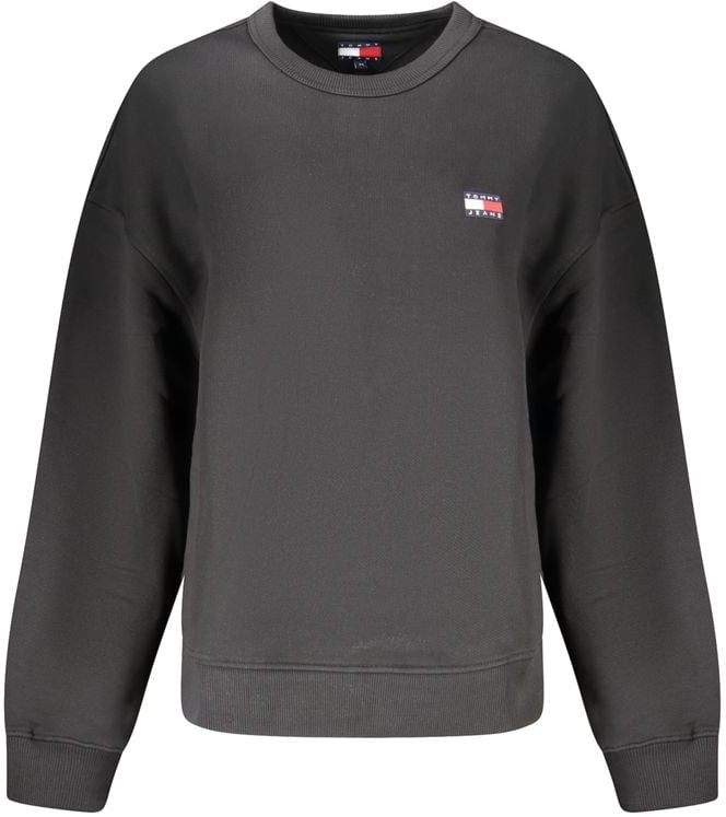 Tommy Hilfiger Black Cotton Women Sweatshirt Zwart
