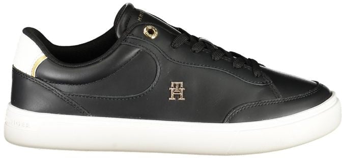 Tommy Hilfiger Black Polyurethane Women Sneaker Zwart