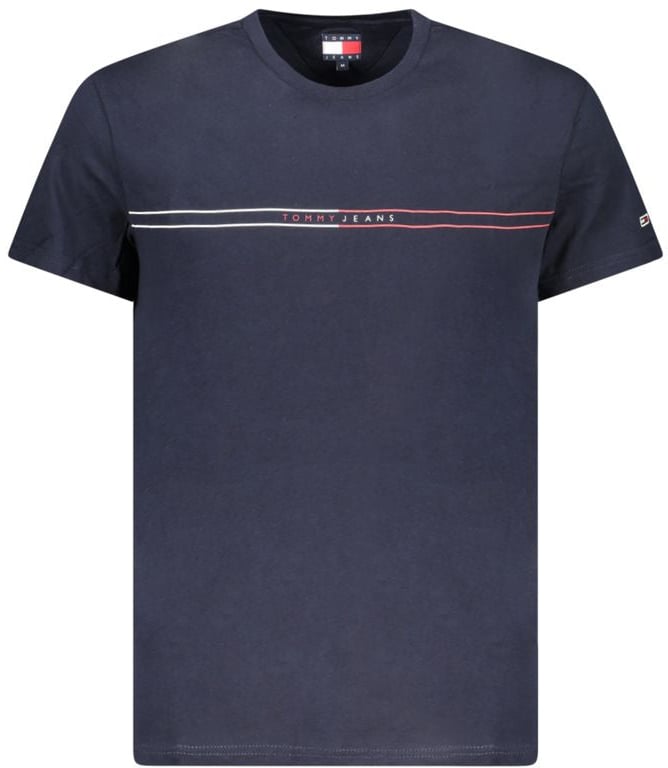 Tommy Hilfiger Blue Cotton Men T-Shirt Blauw