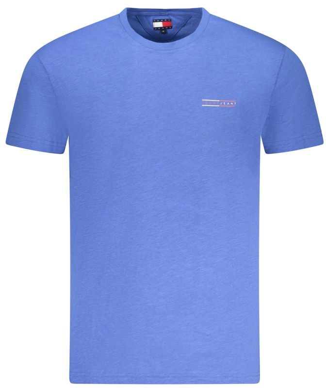 Tommy Hilfiger Blue Cotton Men T-Shirt Blauw