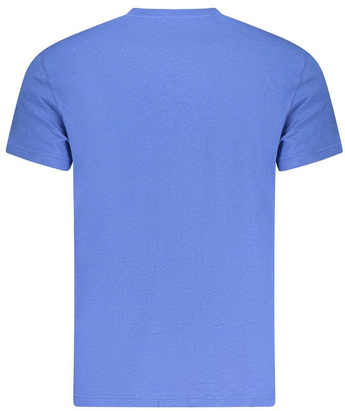 Tommy Hilfiger Blue Cotton Men T-Shirt Blauw