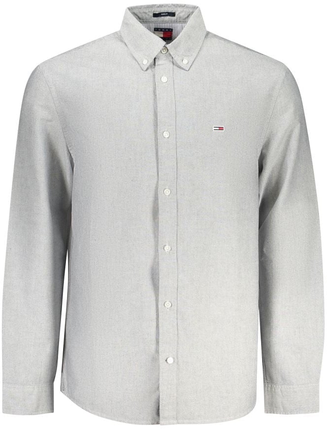 Tommy Hilfiger Grigio Cotton Men Shirt Grijs
