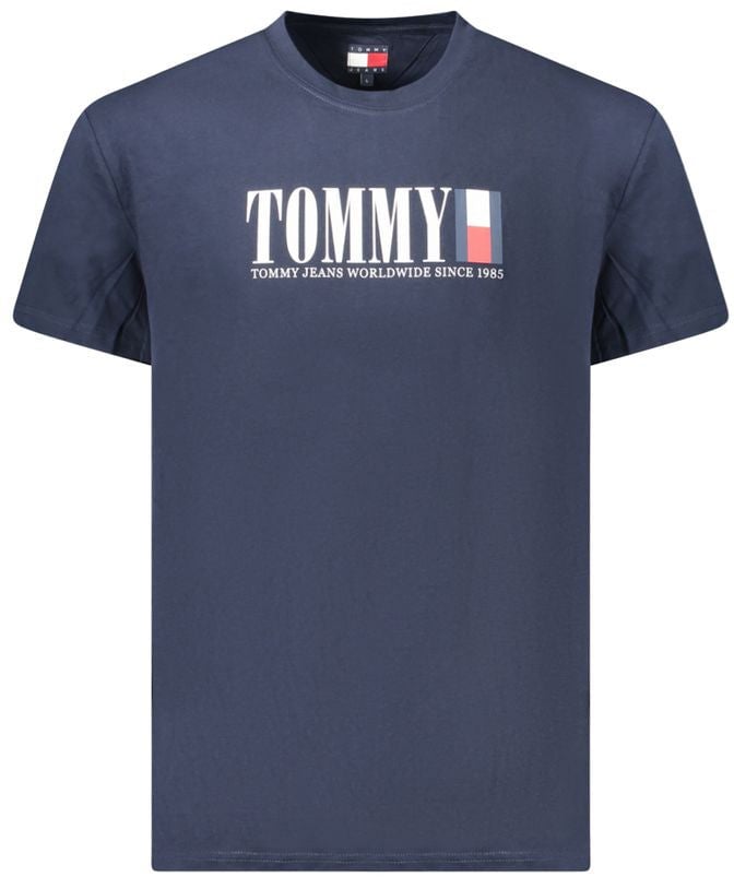 Tommy Hilfiger Blue Cotton Men's T-Shirt Blauw