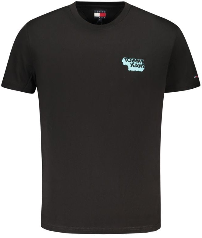 Tommy Hilfiger Black Cotton Men's T-Shirt Zwart