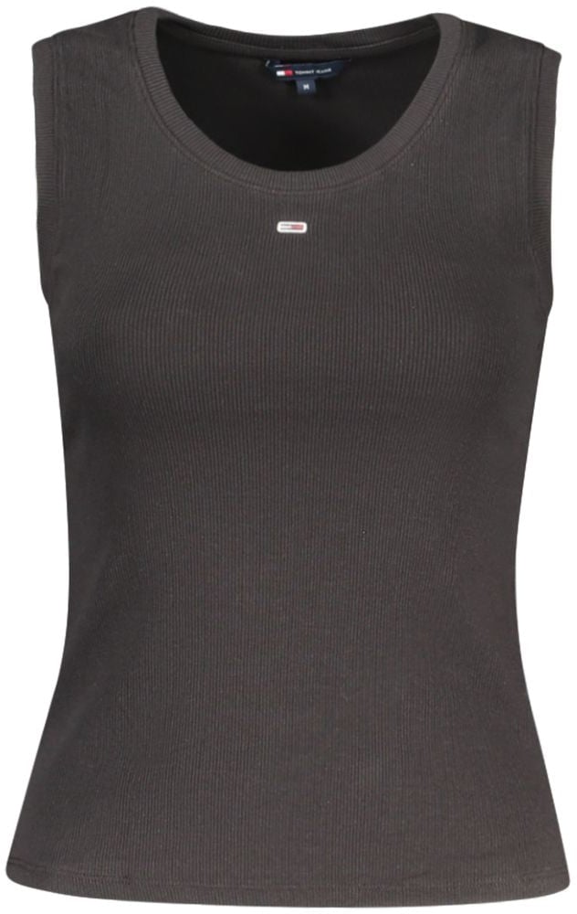 Tommy Hilfiger Black Cotton Women Tank Top Zwart