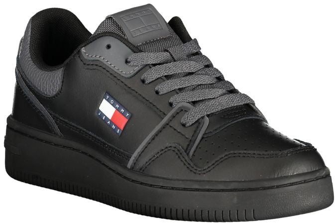 Tommy Hilfiger Black Polyurethane Women Sneaker Zwart