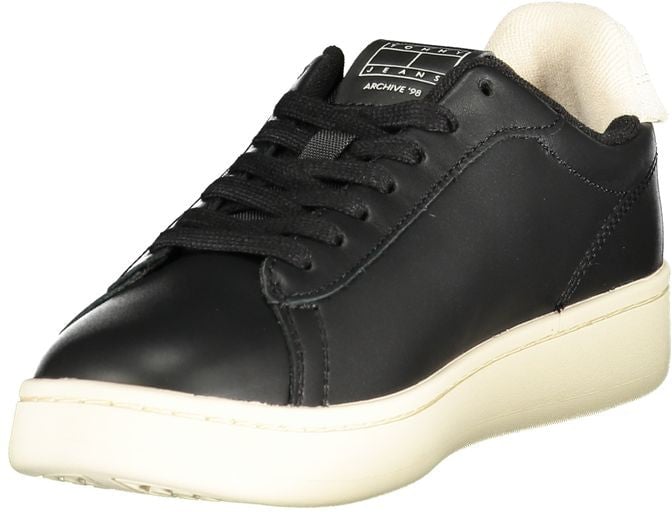 Tommy Hilfiger Black Polyurethane Women's Sneaker Zwart