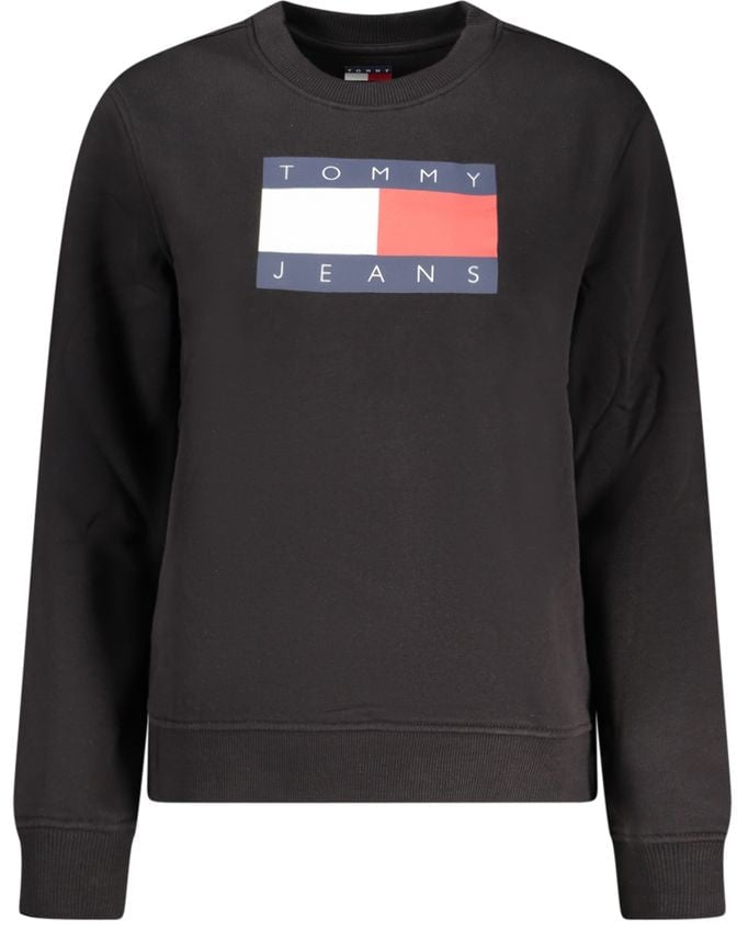 Tommy Hilfiger Black Cotton Women Sweatshirt Zwart