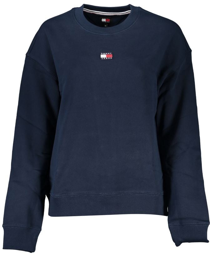 Tommy Hilfiger Blue Cotton Women Sweatshirt Blauw