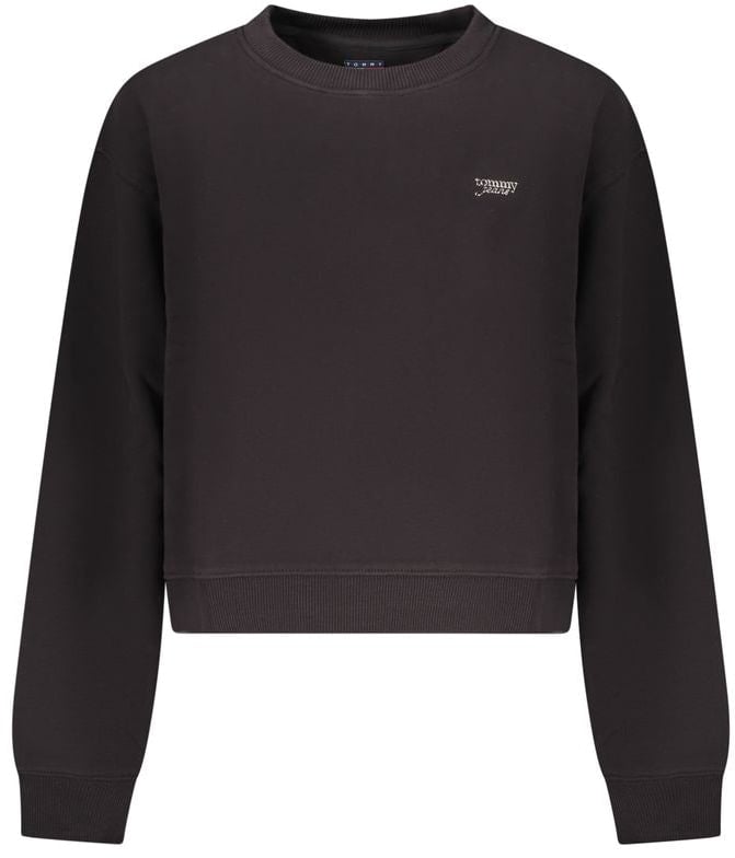Tommy Hilfiger Black Cotton Women Sweatshirt Zwart