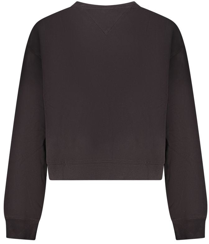 Tommy Hilfiger Black Cotton Women Sweatshirt Zwart