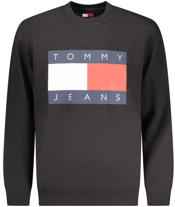 Tommy Hilfiger Black Cotton Men Sweatshirt Zwart