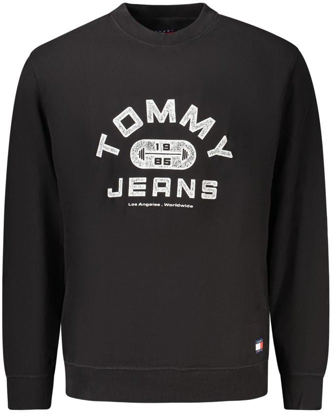 Tommy Hilfiger Black Cotton Men's Sweatshirt Zwart
