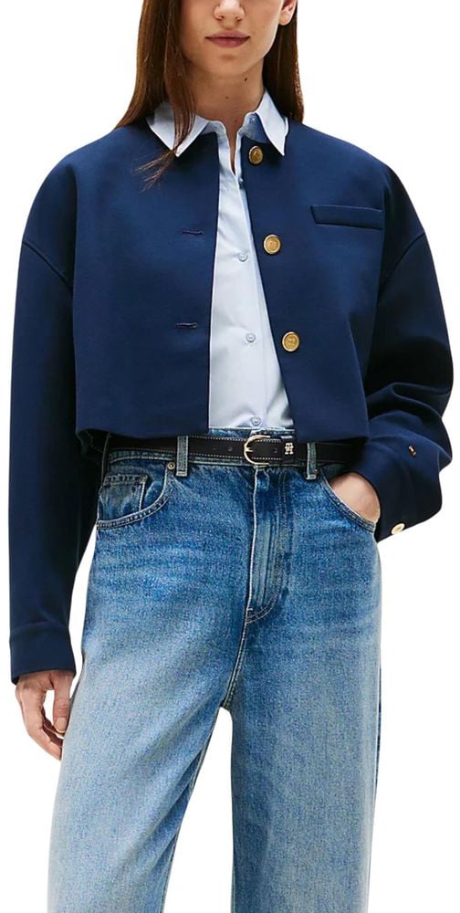 Tommy Hilfiger Tommy Hilfiger Blue Viscose Blazer Blauw
