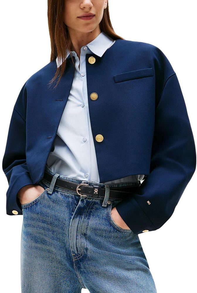 Tommy Hilfiger Tommy Hilfiger Blue Viscose Blazer Blauw