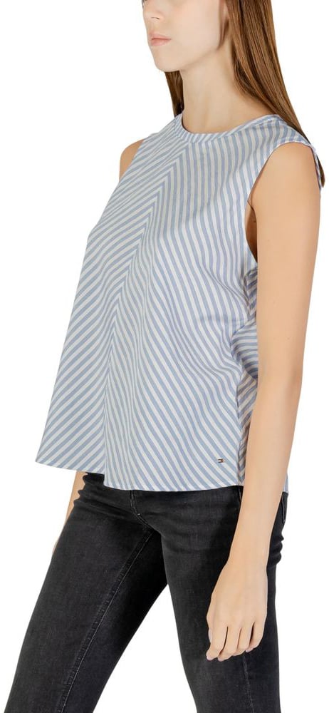 Tommy Hilfiger Jeans Blue Cotton Tank Tops Blauw