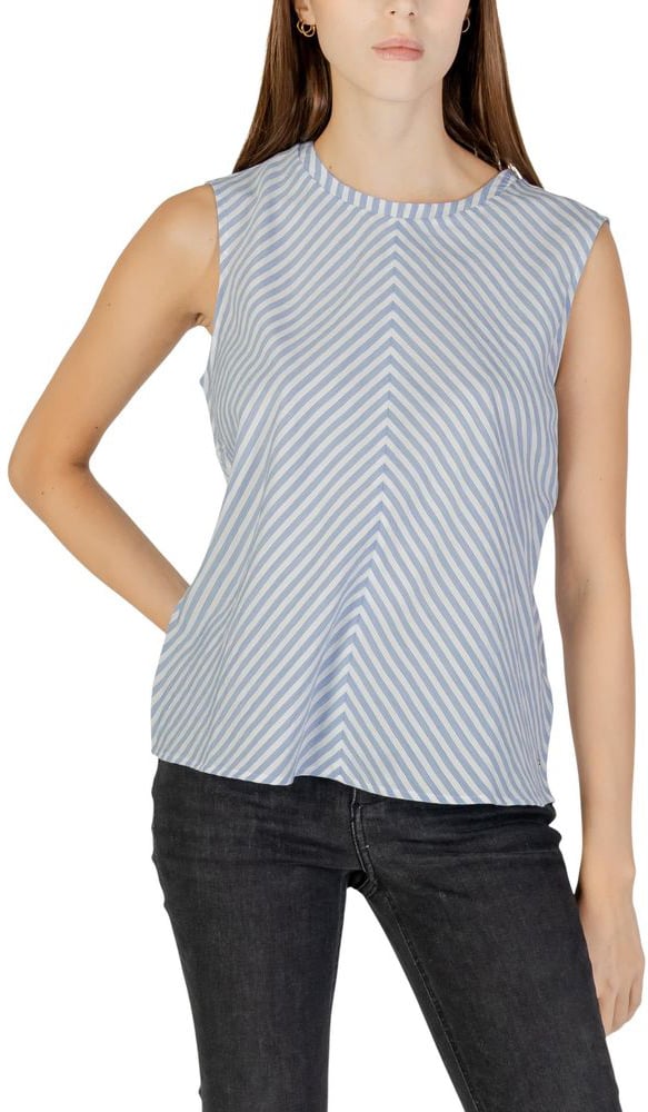 Tommy Hilfiger Jeans Blue Cotton Tank Tops Blauw