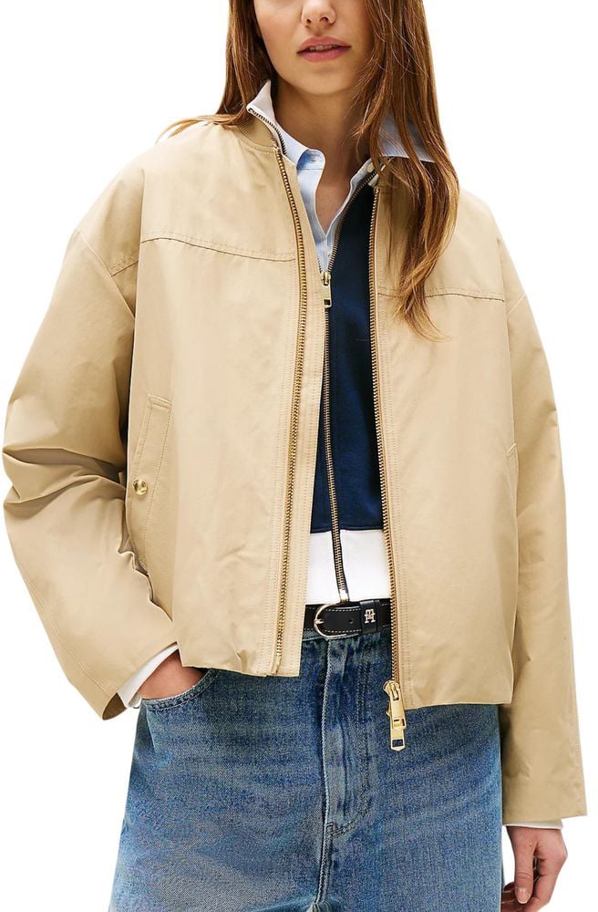 Tommy Hilfiger Beige Cotton Bomber Beige