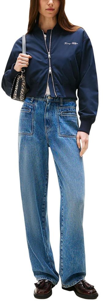 Tommy Hilfiger Blue Recycled Polyester Bomber Blauw