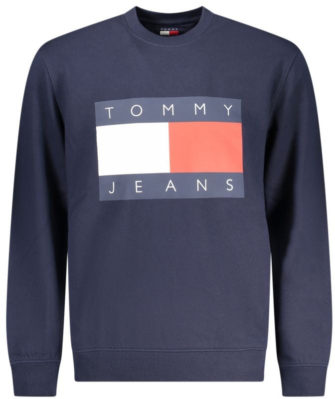 Tommy Hilfiger Blue Cotton Men Sweatshirt Blauw