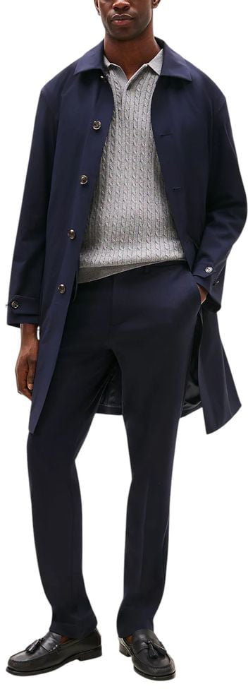 Tommy Hilfiger Blue Recycled Polyester Dress Pants Blauw