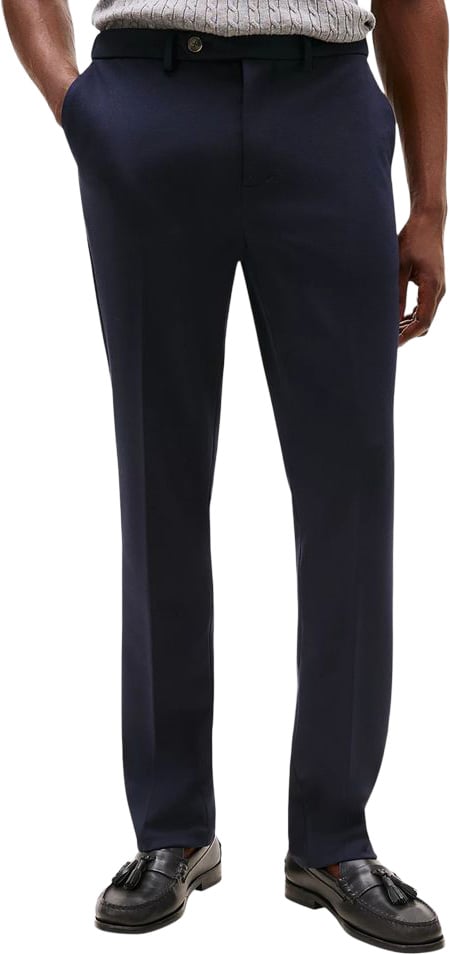 Tommy Hilfiger Blue Recycled Polyester Dress Pants Blauw