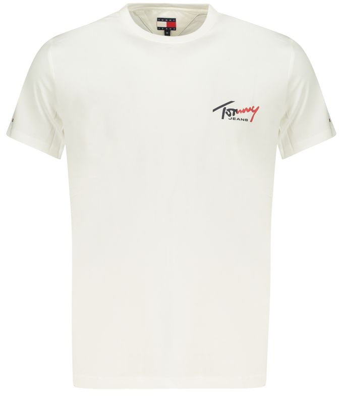 Tommy Hilfiger White Cotton Men T-Shirt Wit
