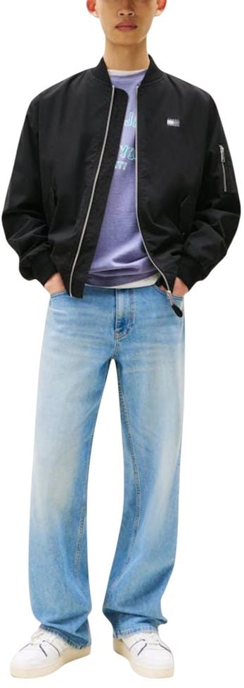 Tommy Hilfiger Jeans Black Recycled Cotton Bomber Zwart